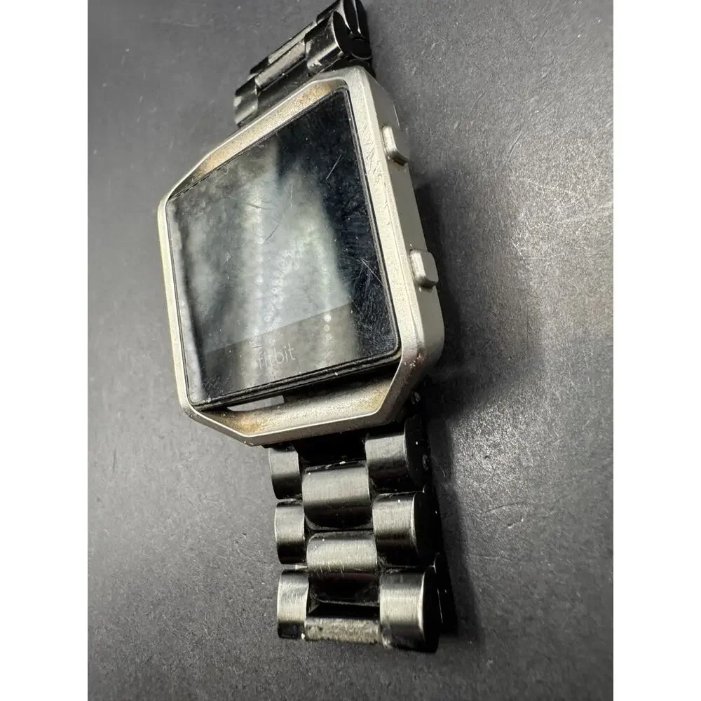 Fitbit Blaze Smart Fitness Watch Activity Tracker Black Silver Gunmetal Strap